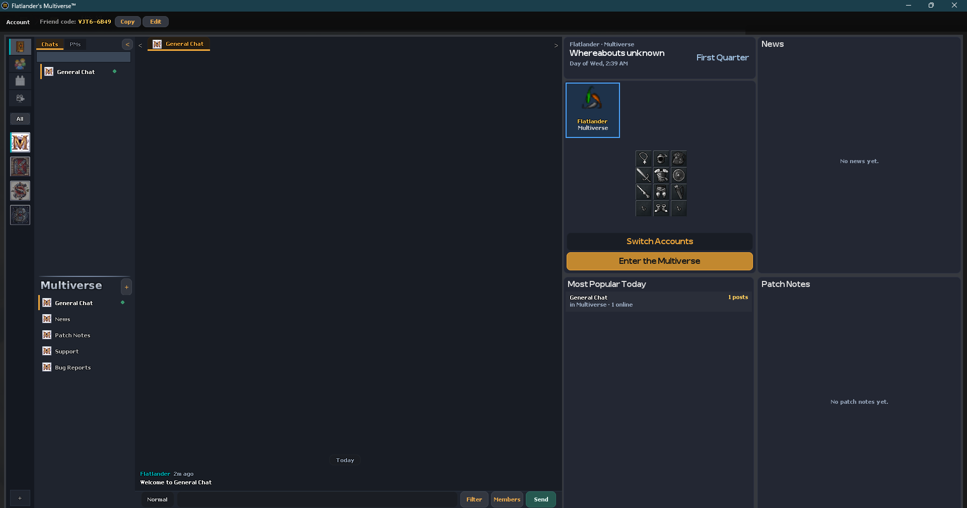 Flatlander's Multiverse — the browser slim client